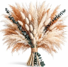 Dried Flower Bouquet – Ppas Grass, Bunny Tails, Olive Green Eucalyptus &