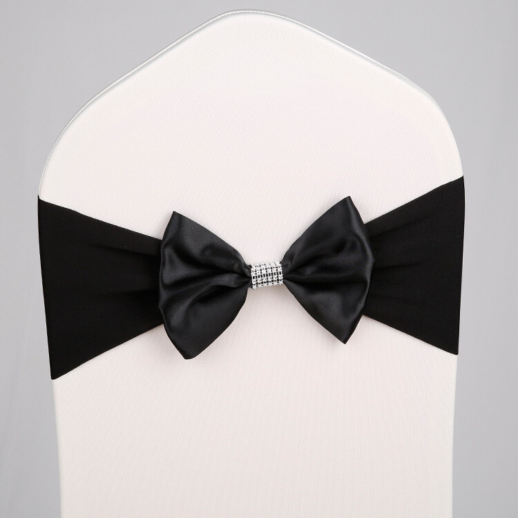 Spandex Stretch Bow Chair Sashes Cover Wedding Party Banquet Decor 10/25/50