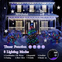 1600 LED 164FT Outdoor Christmas Lights Plug in 8 Modes with Timer Dimmable C…