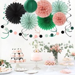Sage-Green Blush-Pink Black Birthday Party Sage-green Blush-pink Black