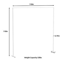 10x10FT White Metal Wedding Arch Kit Ceremony Backdrop Stand Heavy Duty -40 Lbs