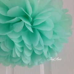 6x 30cm Cool Mint tissue paper pom poms wedding party baby shower decorations