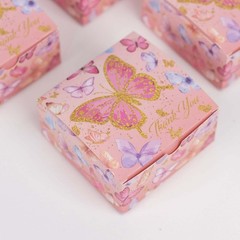 25 Pink Butterfly Themed Party Favor Boxes “Thank You” Print Events Decorations