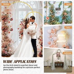 Set of 3 Golden Arch Backdrop Stand 7.2FT, 6.6FT, 6FT For Wedding Decoration