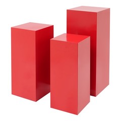 3PCS Metal Display Pedestal Stand Red Display Pillars for Birthday Party Wedding