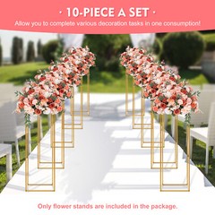 Flower Stand for Wedding Table 10x 31.5 in Tall Gold Metal Centerpieces Decor