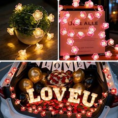 Cherry Blossom Lights, 13 FT 40 LEDs Multicolor Flower String Rgb Flower