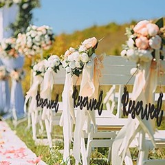 6 Pieces Reserved Sign for Wedding Hanging Wooden Reserved Sign Unfinished