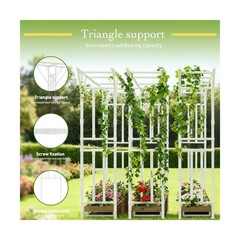 Flat Top Garden Arch Trellis 11FT x 9FT, Super Large Arbor Trellis for Climbi…