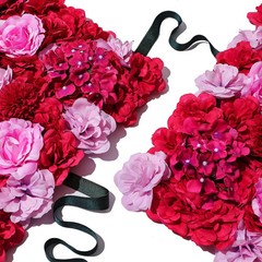 Hot Pink 3D Flower Floral Wall Panel Decor- Floral Wedding Backdrop