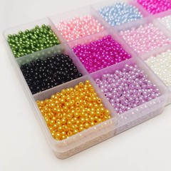 Chenkou Craft Assorted 15 Colors 3000pcs 3mm(1/8″) Immitation Pearl Bead Thro…