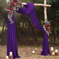Wedding Arch Draping Fabric 1 Panel 20FT Chiffon 28″ x 20FT 1Panel Purple