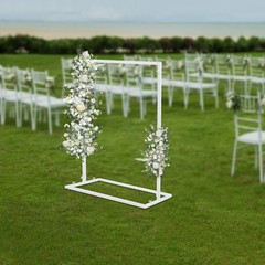 1×0.75M Wedding Arch Backdrop Metal Stand Flowers Balloons Frame Party For Decor