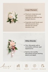 Lings Moments 2 pc Wedding Shoulder Corsages Homecoming Prom Pale Pink and Navy