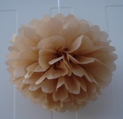 12x yellow pink tan paper pom poms balls wedding 30 anniversary party decoration