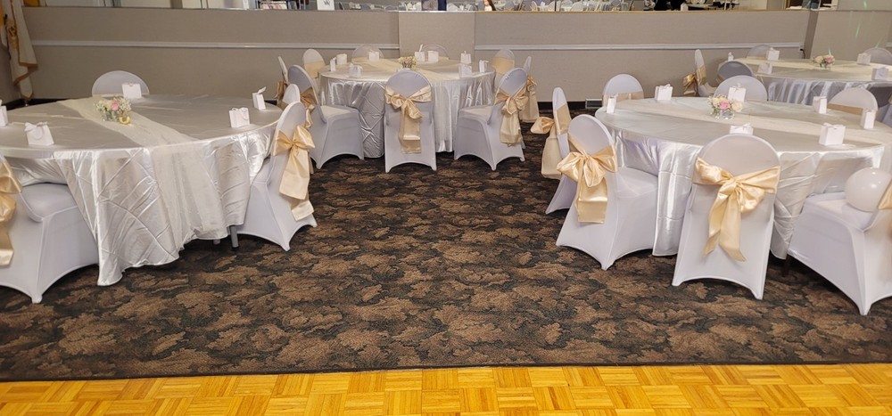 100 Ivory/Gold Satin Chair Sashes Bows Ties Wedding Event Decorations 7″×108″ In