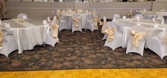 100 Ivory/Gold Satin Chair Sashes Bows Ties Wedding Event Decorations 7″×108″ In