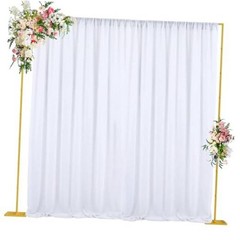 10×10 FT Backdrop Stand Heavy Duty Pipe and Drape 10 FT x 10 FT Gold-10FT-E