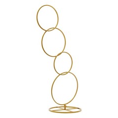 5.02ft High Metal Square Pillar Flower Stand, Gold Arch Stand With 4-tier