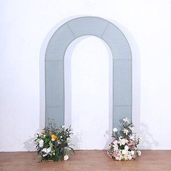 8ft DUSTY BLUE Fitted Spandex Open Arch Double Sided Backdrop STAND COVER Party