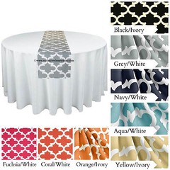 Modern Quatrefoil Table Runner Wedding Decor Centerpiece Lattice Trellis Multi