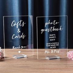 2 Pieces Wedding Photo Guest Book Sign 8 x 10 Inch Acrylic Wedding Signs for