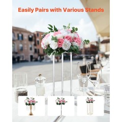 Uimoso 10PCS Pink and White Artificial Flower Balls for Wedding Decorations