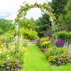 7.5ft Steel Garden Arch Trellis Arbor Climbing Plant Flower Wedding Frame Decors