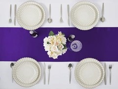 Satin Table Runner 1×108 Inches Long, Silk-Like Smooth Table Decor for 2 Purple