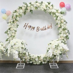 Round Wedding Arch Metal Hoop Garden Arbor for Floral Balloon Garland In/Outdoor