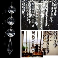 10x Acrylic Crystal Beads Pendant Prism Garland Hanging Chandelier Light Decor