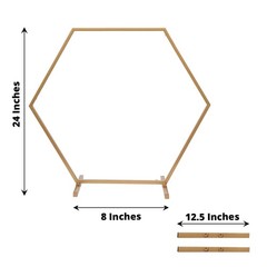 24″ Gold Geometric Metal Flower Frame Hexagon Table Arch Centerpiece Party Event
