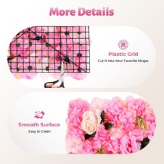 12 Pcs Pink Flower Wall Decor, 3D Silk Rose Floral Artificial Flower Wall