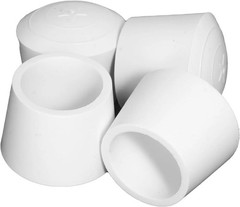 4 PCS White Round Rubber Chair Leg Caps Tips, Vinyl Rubber End Kits, Soft Touch