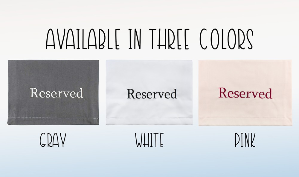 Reserved Chair/Pew Cloths 4pk; Reserved Signs for Pews, Chairs, and Events
