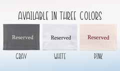 Reserved Chair/Pew Cloths 4pk; Reserved Signs for Pews, Chairs, and Events