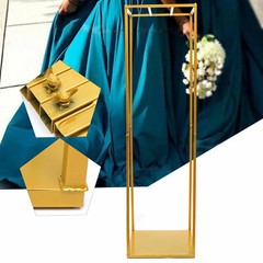 Wedding Square Flowers Stand Stage Gold Decor Backdrop Props Bracket Metal Stand