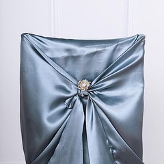 6 Dusty Blue SATIN UNIVERSAL CHAIR COVER Wedding Banquet Reception Decorations