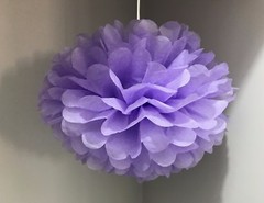 18x lilac grey white paper pom pom wedding birthday party babyshower venue decor