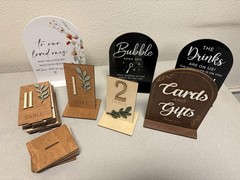 Various wedding signs Memorial, Gifts, Table Numbers 1-11, Bar, Wooden, Acrylic