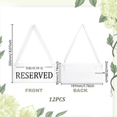 Reserved Table Signs Weddings Events Professional Acrylic Chair Cards 12 Pack US