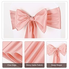 100 Pcs Satin Chair Sashes Ties, 7×108inch | Satin Chair Sashes Bows Rose Gold