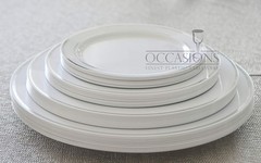 OCCASIONS 120 Plates Pack, Heavyweight Disposable Wedding Party Plastic Plate…