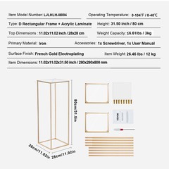 VEVOR 10PCS 31.5inch Tall Wedding Flower Stand Display Rack Acrylic Laminate