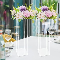 2PCS 39″ Acrylic Flower Stand Column Vase Centerpieces Clear Wedding Decoration