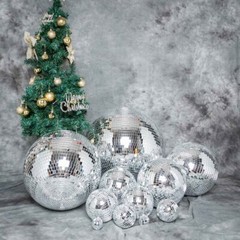 4 pcs 6″ Silver Glass Hanging Disco Mirror Balls Party Wedding Decorations SALE