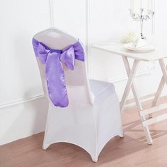 10 Purple Satin CHAIR SASHES Ties Bows Wedding Ceremony Reception Decorations