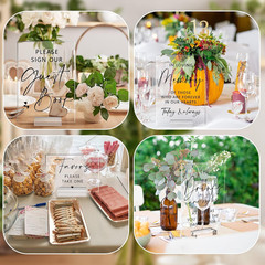 6 Pcs Clear Acrylic Wedding Signs for Reception and Ceremony 5” x 7” Wedding S