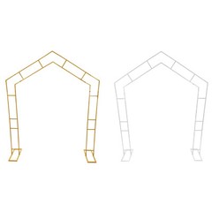 7.9ft Feet White/Gold Metal Arch for Wedding Party Decoration-Free&Fast Shipping