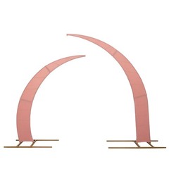 2 DUSTY ROSE Fitted Spandex Half Crescent Moon Arch BACKDROP STAND Events
